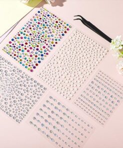 Face Gems Stick On, 2089 Pcs Halloween Face Jewels for Makeup Festival Concert Face Stickers Self Adhesive Rhinestone Stickers for Face Hair Eye Nail Crafts