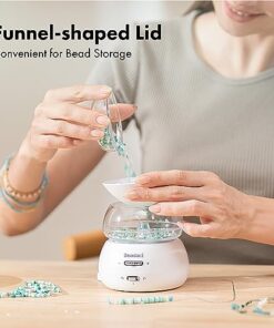 Beadact Electric Bead Spinner, 2-in-1 Battery-Powered Clay Bead Spinner with Beading Needles and Elastic String for Friendship Bracelet Making, Gift