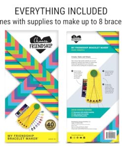 Choose Friendship Bracelet Making Kit – 20 Pre-Cut Threads, Portable Loom with Storage, Makes 8 Bracelets, Craft Gift for Kids Ages 8+, Yellow “Pineapple”