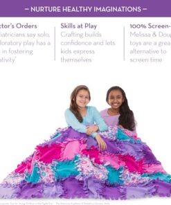 Melissa & Doug Created by Me! Flower Fleece Quilt No-Sew Craft Kit (48 squares, 4 feet x 5 feet)