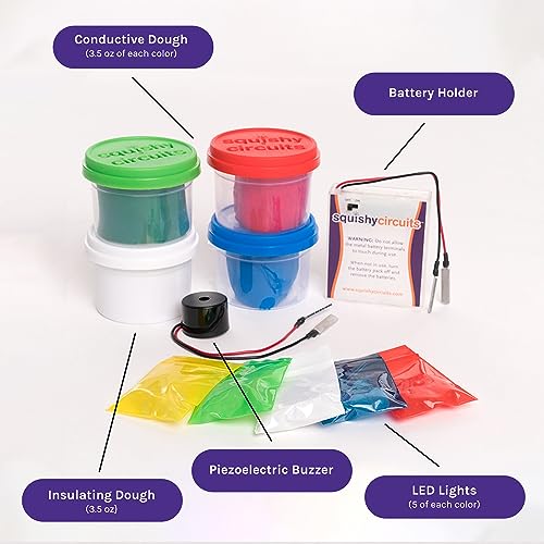 Squishy Circuits Standard Kit - Explore Electrical Circuits with Play Dough - STEM Science Kits for Kids Age 8-12 - Fun and Educational at Home, Classroom, Camp, and More!