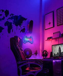 Led Dimmable Neon Signs Wall Decorations For Living Room|Bedroom Gamepad Controller Shape Lights Game Room Decor Accessories Cool Teen Boys|Girls|Kids Gamer Gifts