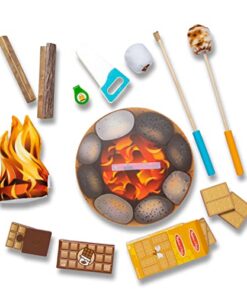 Melissa & Doug Let's Explore Campfire S’mores Set with Toy food & Kids Play Kitchen Accessories, Preschool Learning Toys for Girls & Boys 3+
