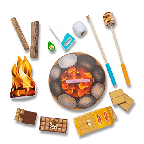 Melissa & Doug Let's Explore Campfire S’mores Set with Toy food & Kids Play Kitchen Accessories, Preschool Learning Toys for Girls & Boys 3+