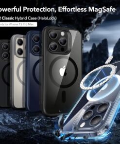 ESR for iPhone 15 Pro Max Case, Compatible with MagSafe, Military-Grade Protection, Yellowing Resistant, Scratch-Resistant Back, Magnetic Phone Case for iPhone 15 Pro Max, Classic Series, Clear