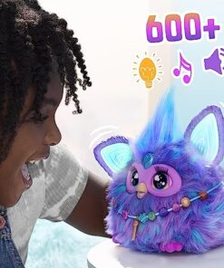 Furby Purple, 15 Fashion Accessories, Interactive Plush Toys for 6 Year Old Girls & Boys & Up, Voice Activated Animatronic