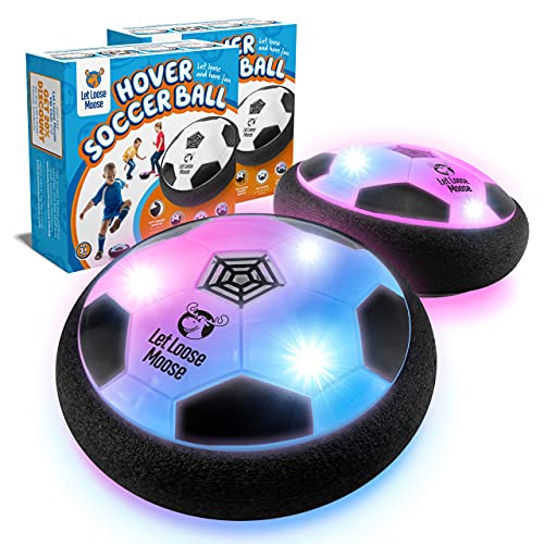 Let Loose Moose Hover Soccer Ball, Set of 2 LED Soccer Ball Toys, Gifts for 8 Year Old Boys, Indoor LED Floating Football for 7 Year Old Kids, Boy Birthday Gifts Age 4-6, 6-8, 8-12 Fun Sport Toy