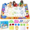 Water Doodle Mat - Kids Painting Writing Color Doodle Drawing Mat Toy Bring Magic Pens Educational Toys for Age 2 3 4 5 6 7 Year Old Girls Boys Age Toddler Gift