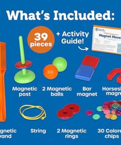 Learning Resources STEM Explorers -Ages 5+, Magnet Movers, Critical Thinking Skills, STEM Certified Toys, Magnets Kids,Magnet Set,Back to School Supplies,39 Pieces