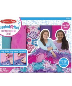 Melissa & Doug Created by Me! Flower Fleece Quilt No-Sew Craft Kit (48 squares, 4 feet x 5 feet)