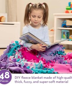 Melissa & Doug Created by Me! Flower Fleece Quilt No-Sew Craft Kit (48 squares, 4 feet x 5 feet)