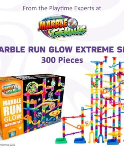 Marble Genius Marble Run Race Track - 300-Piece Multicolor Glow Extreme Set - STEM Building Toy & Marble Race Set for Kids Ages 4+