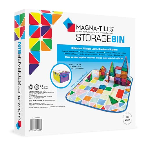 MAGNA-TILES Storage Bin & Interactive Play-Mat, The ORIGINAL Magnetic Building Brand