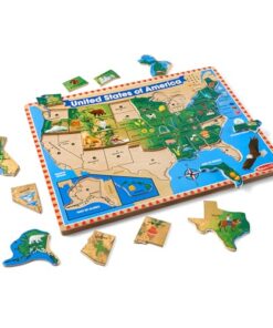 Melissa & Doug USA Map Sound Puzzle - Wooden Puzzle with Sound Effects (40 pcs)