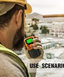 Walkie Talkies, MOICO Long Range Walkie Talkies for Adults with 22 FRS Channels, Family Walkie Talkie with LED Flashlight VOX LCD Display for Hiking Camping Trip (Orange 2 Pack)