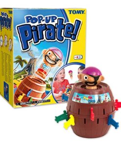 TOMY Pop Up Pirate Board Game - Family and Preschool Kids Games for Family Game Night - Winter Break Activities- Girls and Boys Games - 2-4 Players - Ages 4 Years and Up
