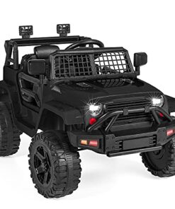 Best Choice Products 12V Kids Ride On Truck Car w/Parent Remote Control, Spring Suspension, LED Lights, AUX Port - Black
