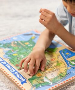 Melissa & Doug USA Map Sound Puzzle - Wooden Puzzle with Sound Effects (40 pcs)