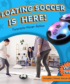 Let Loose Moose Hover Soccer Ball, Set of 2 LED Soccer Ball Toys, Gifts for 8 Year Old Boys, Indoor LED Floating Football for 7 Year Old Kids, Boy Birthday Gifts Age 4-6, 6-8, 8-12 Fun Sport Toy