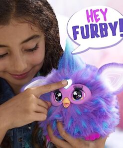 Furby Purple, 15 Fashion Accessories, Interactive Plush Toys for 6 Year Old Girls & Boys & Up, Voice Activated Animatronic