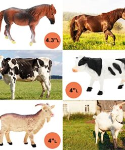 Kimicare 3 Pack Farm Toy Tractor with 40pcs Plastic Farm Animals Figurines and Fence Farm Playset, Farm Figures Farmer Vehicle Toy Truck with Trailer for 3-12 Years Old Kids Boys Girls Toddlers