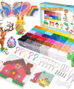 Meland Fuse Beads Kit - 11,000 pcs 36 Color Beads for Craft for Girls Age 5-12 Year Old,5MM Melty Beads Set Including 5 Pegboards, Ironing Paper & Chain Accessories Iron Beads Christmas Birthday Gift