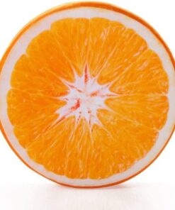 HYSEAS Round Throw Pillows 14 Inch Orange, 3D Print Decorative Plush Funny Fruit Stuffed Cushions Toy Seat Pad for Couch, Chair, Floor, Sofa