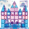 Little Pi 102pcs Frozen Princess Castle Magnetic Tiles Building Blocks - 3D Diamond Blocks, STEM Educational Toddler Toys for Pretend Play, 4 Year Old Girl Birthday Gifts Kids Ages 3 5 6 7 8 - Blue