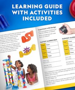 NATIONAL GEOGRAPHIC Glowing Marble Run – Construction Set with 15 Glow in The Dark Glass Marbles & Storage Bag, STEM Gifts for Boys and Girls, Building Project Toy (Amazon Exclusive)