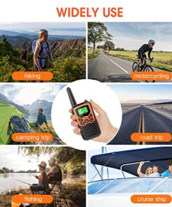 Walkie Talkies, MOICO Long Range Walkie Talkies for Adults with 22 FRS Channels, Family Walkie Talkie with LED Flashlight VOX LCD Display for Hiking Camping Trip (Orange 2 Pack)