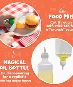 JOYIN 34 PCS Kitchen Toy Set, BBQ Play Grill, Cooking Toy Set, Little Chef Play, Kids Grill Playset Interactive BBQ for Kids with Light & Sound, Christmas Birthday Gift for Boys Girls