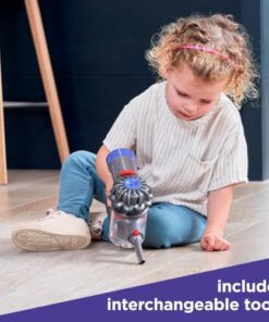 Casdon Dyson Cordless Vacuum Interactive & Officially Licensed Toy Dyson Vacuum For Children Aged 3+ Realistic Role-Play Fun, Purple and Orange