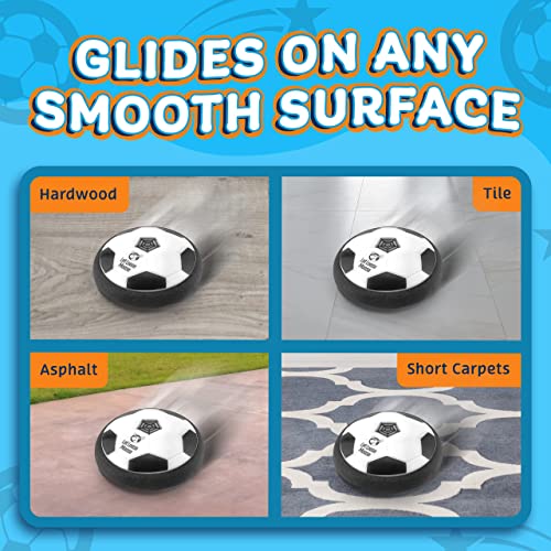 Let Loose Moose Hover Soccer Ball, Set of 2 LED Soccer Ball Toys, Gifts for 8 Year Old Boys, Indoor LED Floating Football for 7 Year Old Kids, Boy Birthday Gifts Age 4-6, 6-8, 8-12 Fun Sport Toy