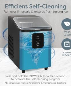 Igloo Self-Cleaning Countertop Ice Maker - Compact and Portable - Creates 26 lbs. Per Day, 8 Pieces Ready Every 7-8 Minutes - Includes Ice Scoop and Basket - Black