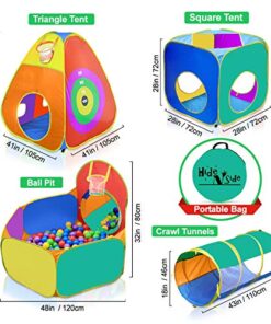 Gift for Toddler Boys & Girls, Ball Pit, Play Tent and Tunnels for Kids, Best Birthday Gift for 3 4 5 Year Old Pop Up Baby Play Toy, Target Game w/ 4 Darts Indoor & Outdoor