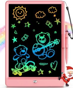 Bravokids 10 Inch LCD Writing Tablet for 3-8 Year Olds - Electronic Drawing Pad and Doodle Board as Educational Birthday Gifts for Girls and Boys (Pink)