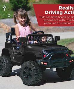 Best Choice Products 12V Kids Ride On Truck Car w/Parent Remote Control, Spring Suspension, LED Lights, AUX Port - Black