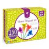 Pinwheel Crafts Flower Origami Kit for Kids Ages 8-12 | 150 Pcs Origami Paper Kit w/Multicolor Folding Papers, Chenille Stems,Buttons and Jewels, Arts and Crafts Paper Book for Kids Ages 6+