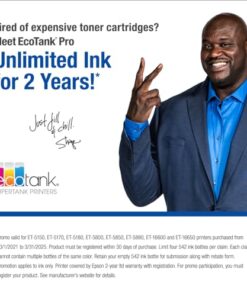 Epson EcoTank Pro ET-5150 Wireless Color All-in-One Supertank Printer with Scanner, Copier, Plus Auto Document Feeder, Large, White