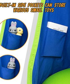 Y- STOP Kids Pod Swing Seat, Hanging Hammock Chair with Inflatable Pillow, Sensory Swing Chair with Pocket for Outdoor and Indoor, Max 176Lbs (Blue and Green)