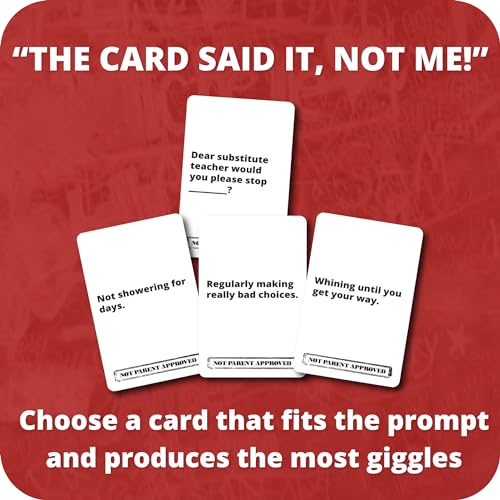 Not Parent Approved - The Hilarious Family Game Night Card Game for Kids, Teens & Tweens, The Perfect Funny Christmas & Birthday Gift for Boys & Girls