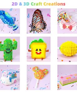 Meland Fuse Beads Kit - 11,000 pcs 36 Color Beads for Craft for Girls Age 5-12 Year Old,5MM Melty Beads Set Including 5 Pegboards, Ironing Paper & Chain Accessories Iron Beads Christmas Birthday Gift
