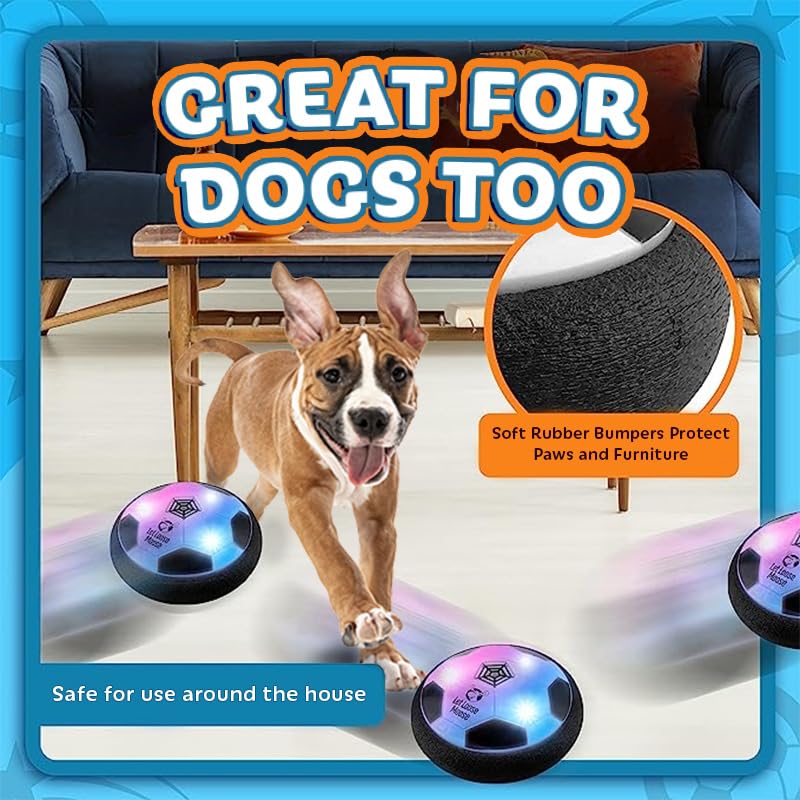 Let Loose Moose Hover Soccer Ball, Set of 2 LED Soccer Ball Toys, Gifts for 8 Year Old Boys, Indoor LED Floating Football for 7 Year Old Kids, Boy Birthday Gifts Age 4-6, 6-8, 8-12 Fun Sport Toy