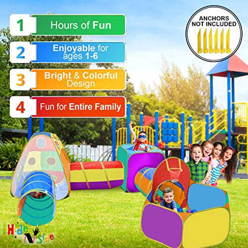 Gift for Toddler Boys & Girls, Ball Pit, Play Tent and Tunnels for Kids, Best Birthday Gift for 3 4 5 Year Old Pop Up Baby Play Toy, Target Game w/ 4 Darts Indoor & Outdoor