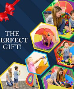 Gift for Toddler Boys & Girls, Ball Pit, Play Tent and Tunnels for Kids, Best Birthday Gift for 3 4 5 Year Old Pop Up Baby Play Toy, Target Game w/ 4 Darts Indoor & Outdoor