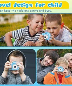 Seckton Upgrade Kids Selfie Camera, Christmas Birthday Gifts for Boys Age 3-9, HD Digital Video Cameras for Toddler, Portable Toy for 3 4 5 6 7 8 Year Old Boy with 32GB SD Card-Blue