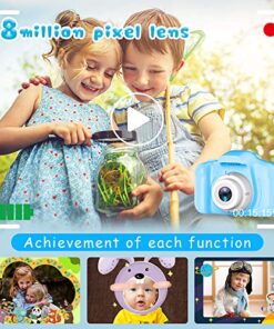 Seckton Upgrade Kids Selfie Camera, Christmas Birthday Gifts for Boys Age 3-9, HD Digital Video Cameras for Toddler, Portable Toy for 3 4 5 6 7 8 Year Old Boy with 32GB SD Card-Blue