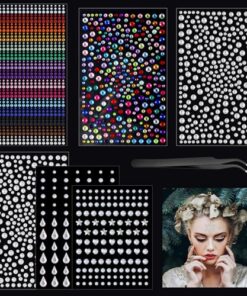 Face Gems Stick On, 2089 Pcs Halloween Face Jewels for Makeup Festival Concert Face Stickers Self Adhesive Rhinestone Stickers for Face Hair Eye Nail Crafts